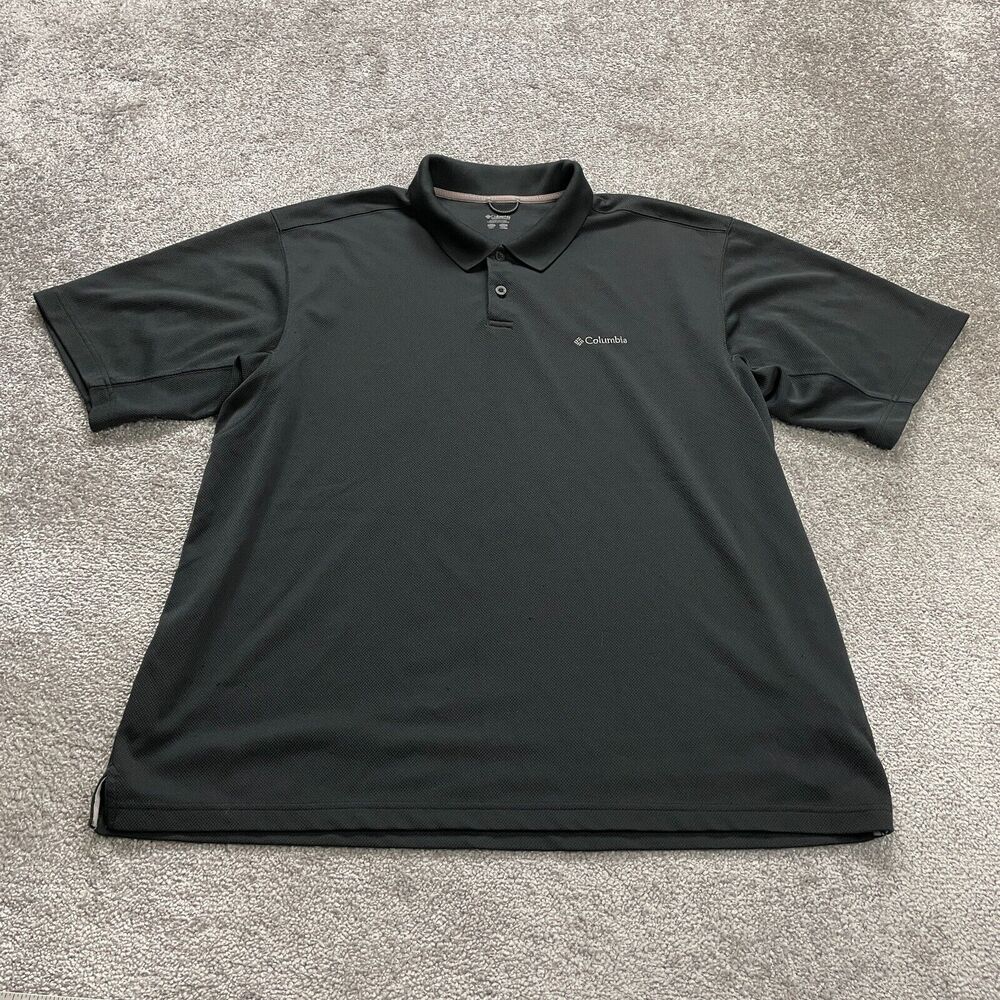 Columbia Utilizer Polo Shirt Mens XXL Black Short Sleeve Outdoor Fishing Casual